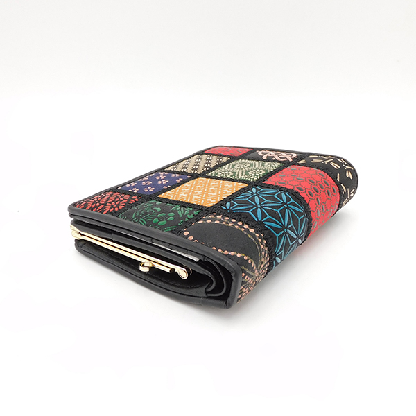 Patchwork Leather Gamaguchi Wallet – Multi-colour, Handcrafted in Japan by Maekawa Inden